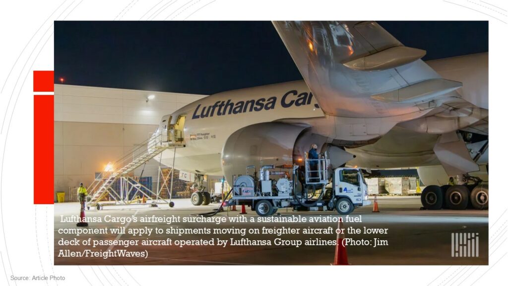 Lufthansa Cargo introduces environmental surcharge to meet SAF quotas